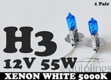 H3 12V 55W Xenon White 5000k Halogen Fog Car Headlight Lamp Globes Bulbs LED HID