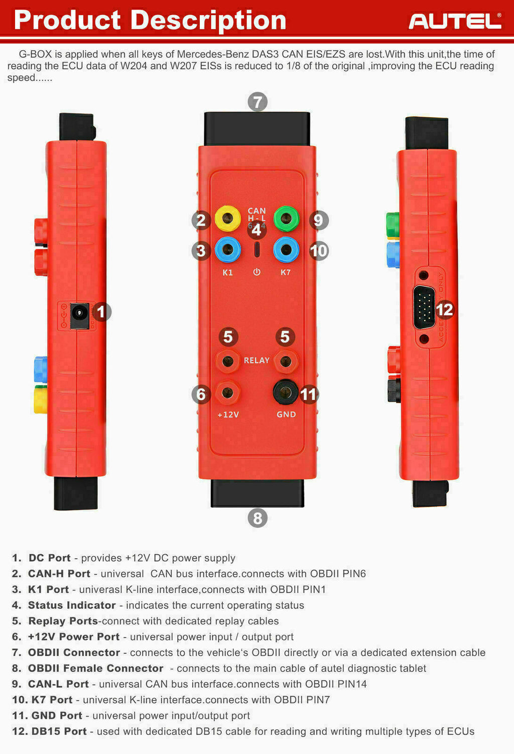 AUTEL G-BOX2 work for MaxiIM IM508 IM608 All Keys Lost IMMO Key Programming Tool
