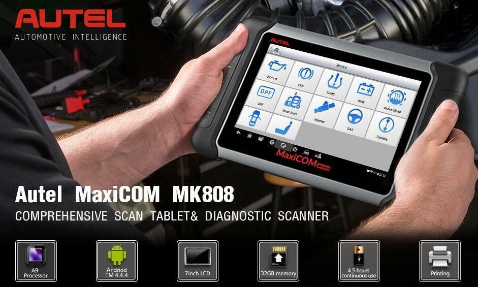 Special Order - Autel MaxiCOM MK808 OBD2 All System ECU Fault Code Reader Reset Diagnostic Scan Tool Key IMMO Coding MX808 DPF SRS ABS SRS SAS EPB BMS - AU VERSION
