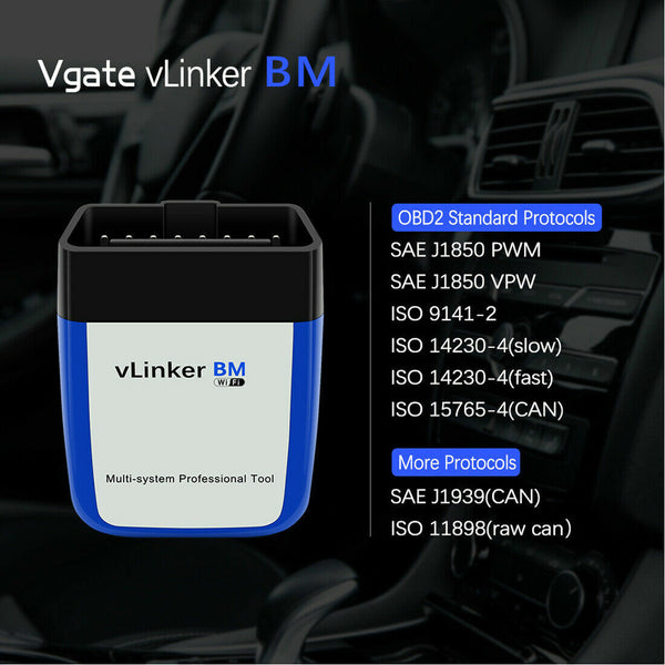 Vgate OBD2 vLinker BM+ V2.2 Bimmercode For BMW Diagnostic Scanner Bluetooth WIFI - Auto Lines Australia