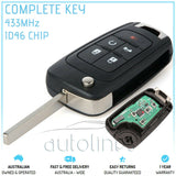 Fits HOLDEN COMMODORE VF 2013-2017 FOB 5 Button Remote Complete Key Transponder
