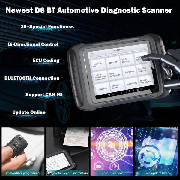 XTOOL D8 BT 2022 Newest Automotive OE All Systems Diagnostic Scanner ECU Coding - Auto Lines Australia