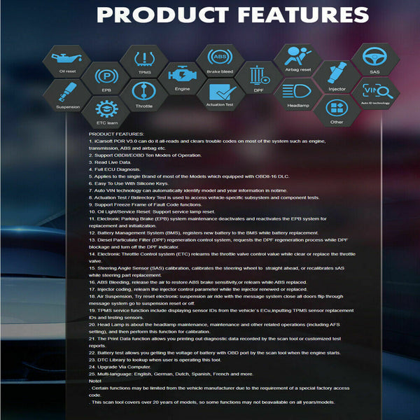 iCarsoft POR V3.0 Fault Diagnostic Tool Scanner For Porsche / Cayenne