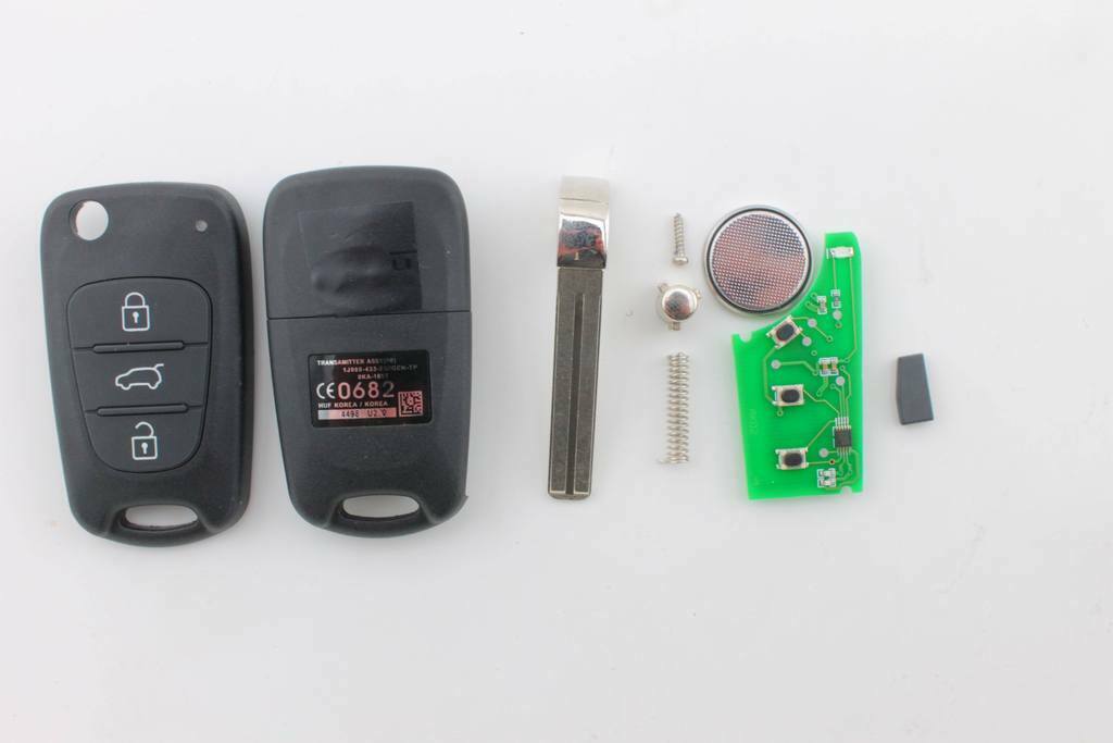 Fits HYUNDAI i30 i20 Elantra 3 Button 433MHz ID46 Chip Remote Complete Flip Key