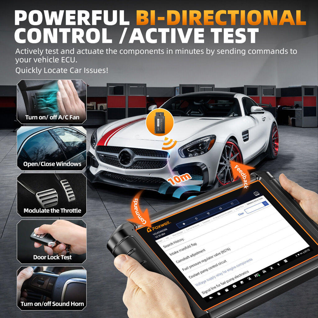 FOXWELL NT909 OBD2 Automotive Scanner OE-Level Full Diagnosis Active Test