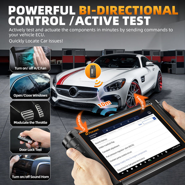 FOXWELL NT909 OBD2 Automotive Scanner OE-Level Full Diagnosis Active Test