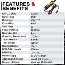 Load image into Gallery viewer, LAUNCH VSP600 Videoscope Camera Endoscope Car Inspection Mirror Waterproof 6LED - Auto Lines Australia