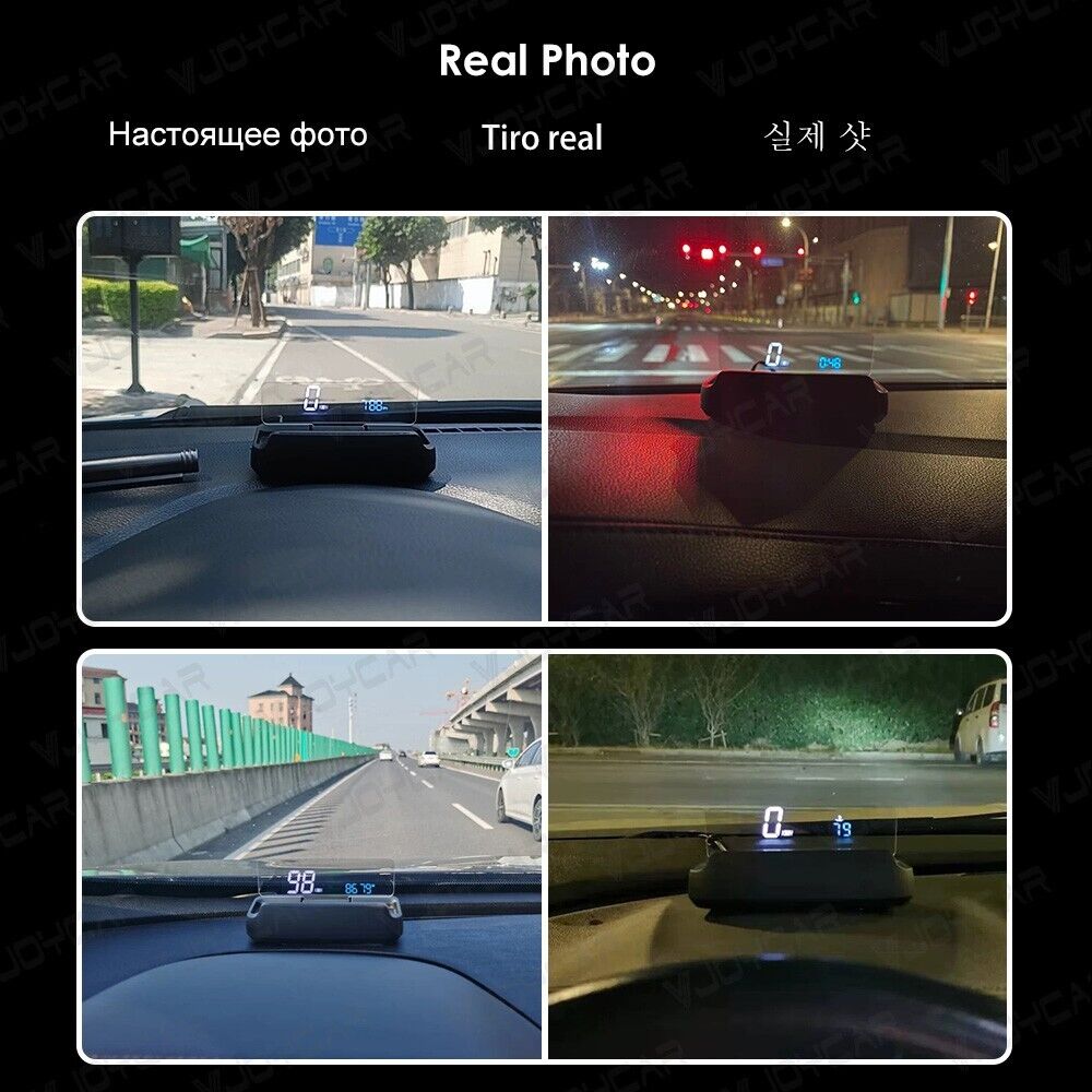 Auto-Lift Mirror GPS HUD Large Clear Speed Projector KM/H MPH Clock For All Car