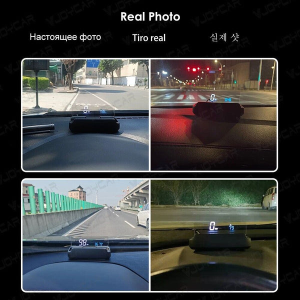 Auto-Lift Mirror GPS HUD Large Clear Speed Projector KM/H MPH Clock For All Car