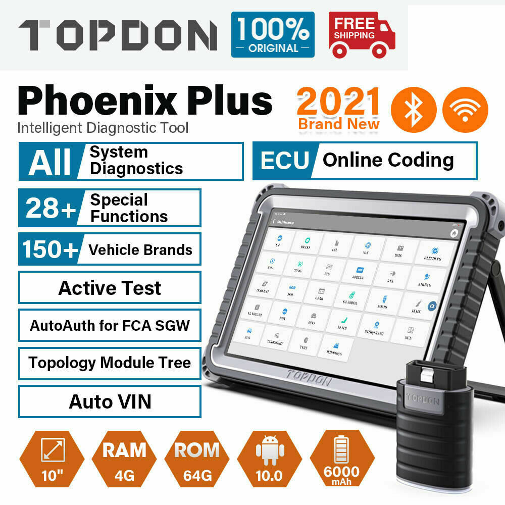 TOPDON Phoenix Plus All System Diagnostic Scanner OBD2 Code Reader ECU Coding Secondary image
