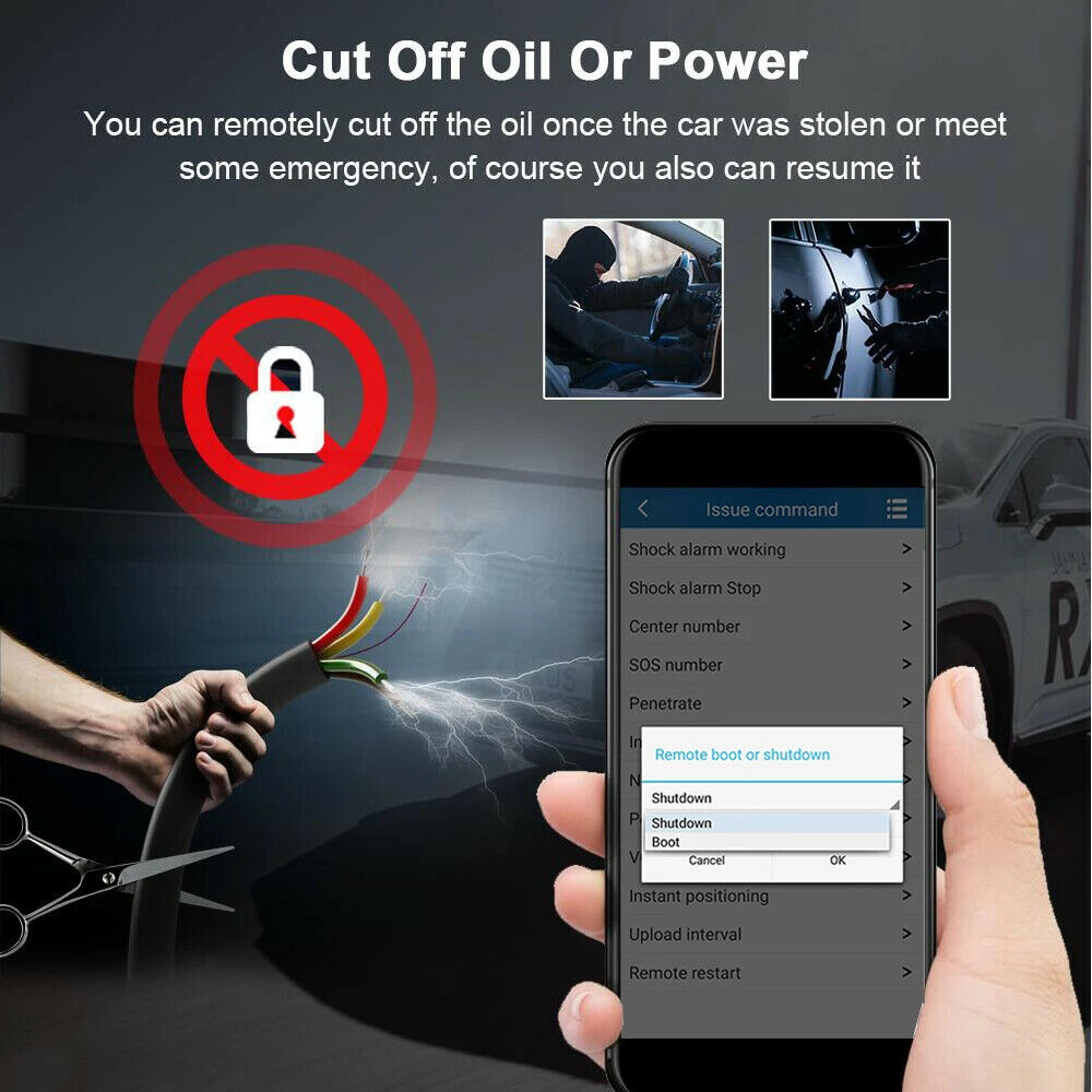 4G LTE GPS Vehicle Tracker Cut Off Oil Engine Motorcycle Live Locator Tracking