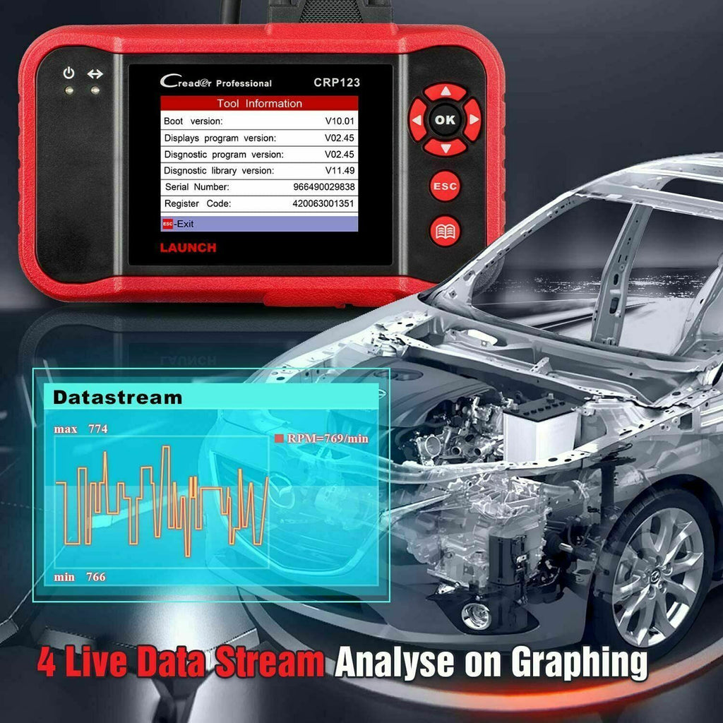 LAUNCH OBD2 Scanner CRP123 ABS SRS Engine - Auto Lines Australia