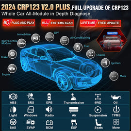LAUNCH X431 CRP123 V2.0 PLUS Car Full System Diagnostic Tools Auto OBD2 Code