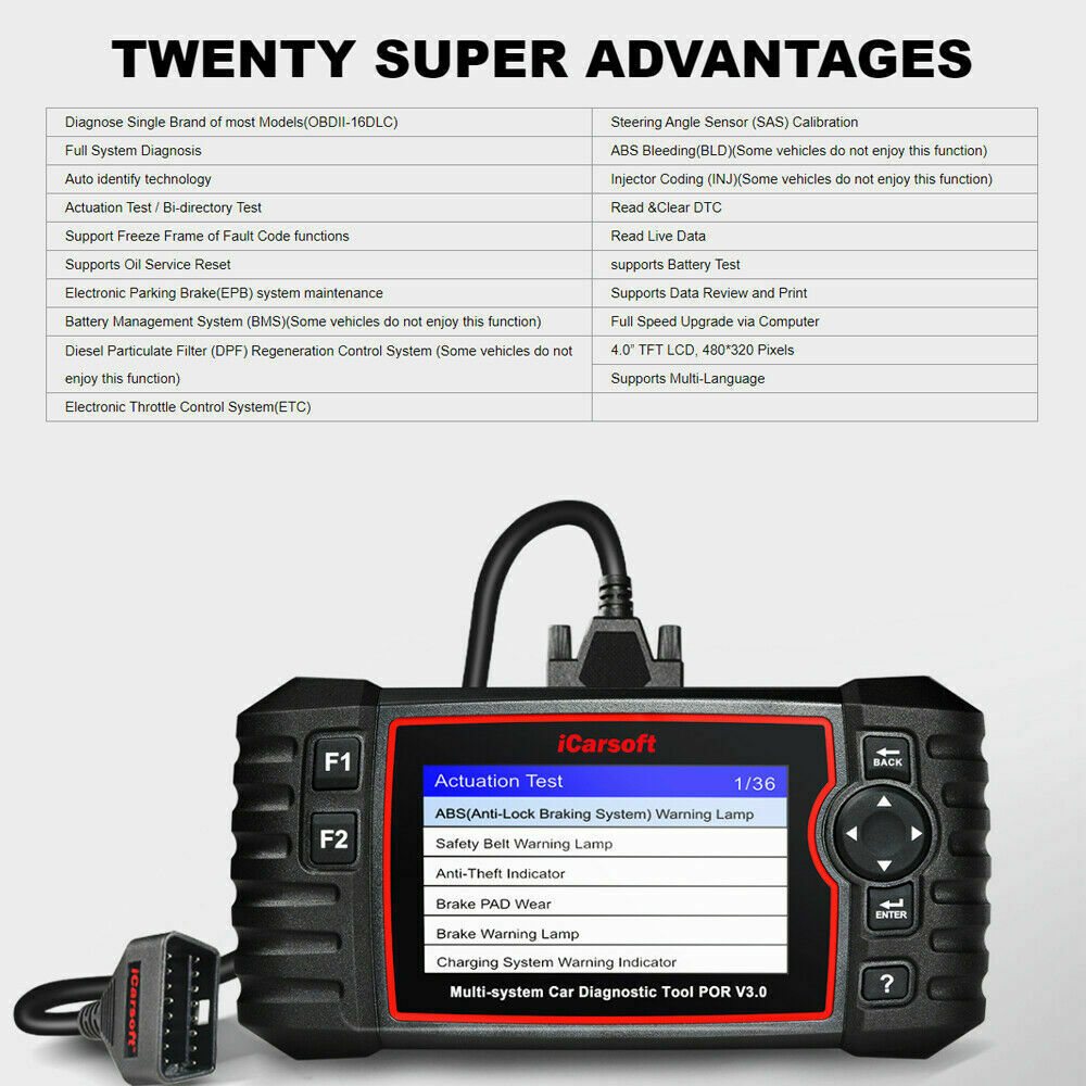 iCarsoft POR V3.0 Fault Diagnostic Tool Scanner For Porsche / Cayenne