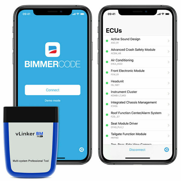 Vgate OBD2 vLinker BM+ V2.2 Bimmercode For BMW Diagnostic Scanner Bluetooth WIFI - Auto Lines Australia