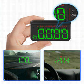 D Car HUD Head Up Display MPH/KM/h RPM Temp Speed Limit Alarm Digital Projector