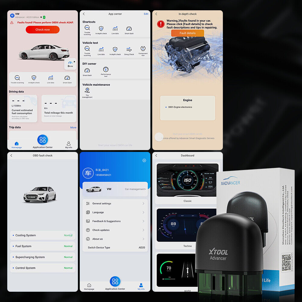 AD20 Car Engine Diagnostic Tools OBD2 ELM327/AD10 Code Reader Scanner - Auto Lines Australia