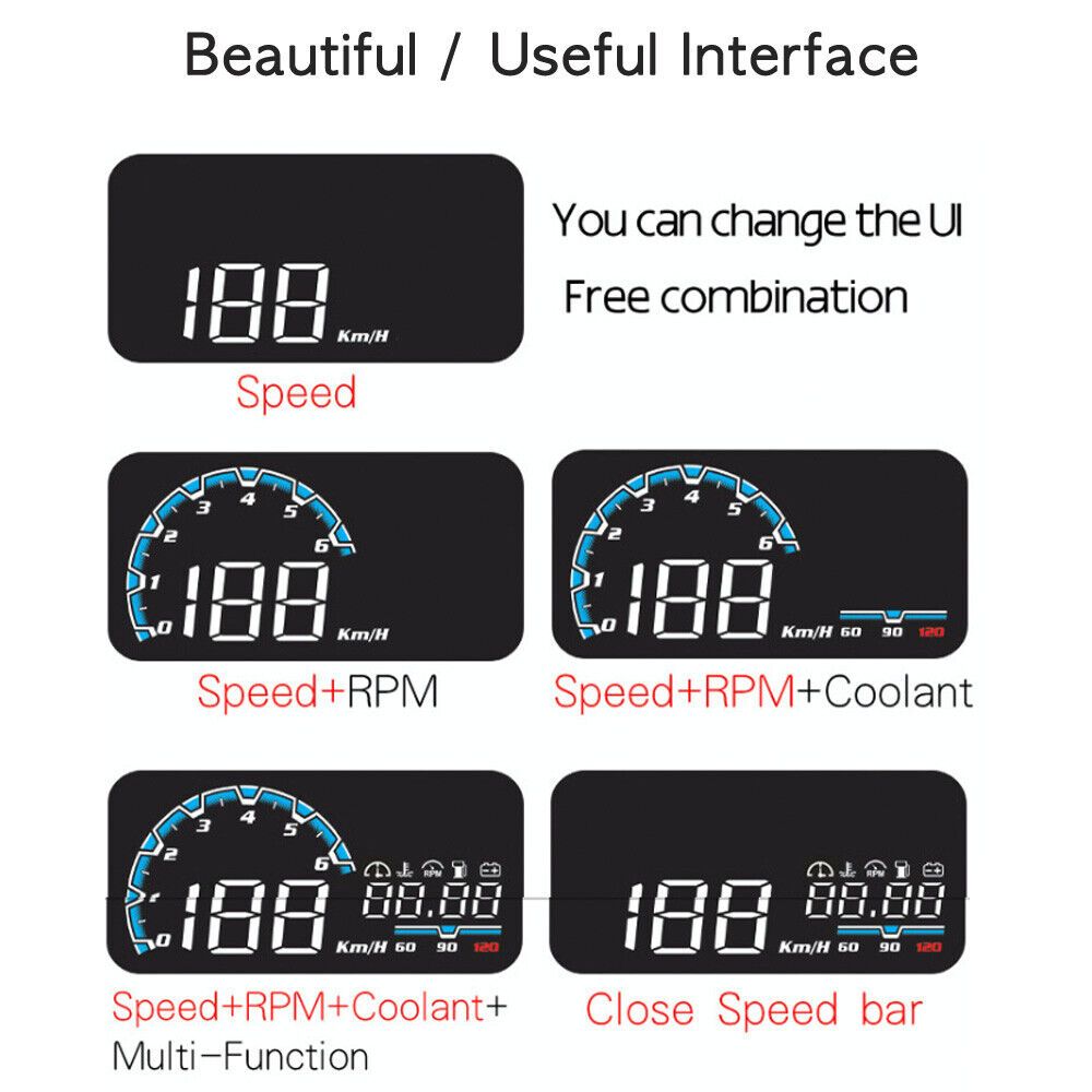 VH300 Car HUD 5.5' Head Up Display OBD EUOBD Windshield Speedometer Projector - Auto Lines Australia