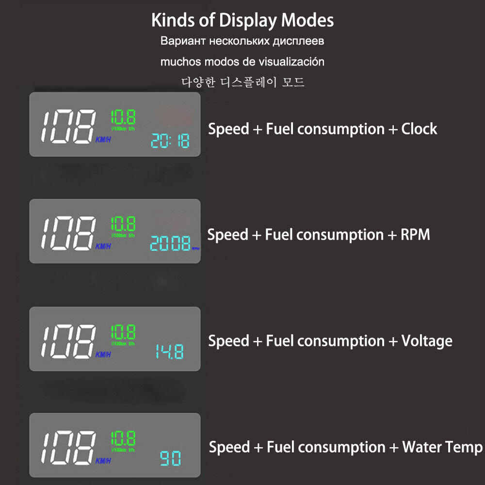 Mirror HUD MX20 Head Up Display OBD2 Winshield Speedometer RPM Speed Projector - Auto Lines Australia