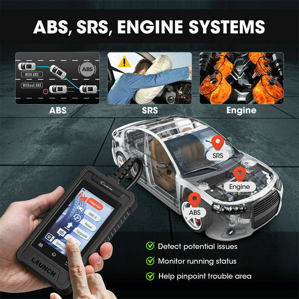 LAUNCH CRE305 OBD2 Scanner Code Reader Diagnostic Tool ABS SRS BMS EPB SAS Reset