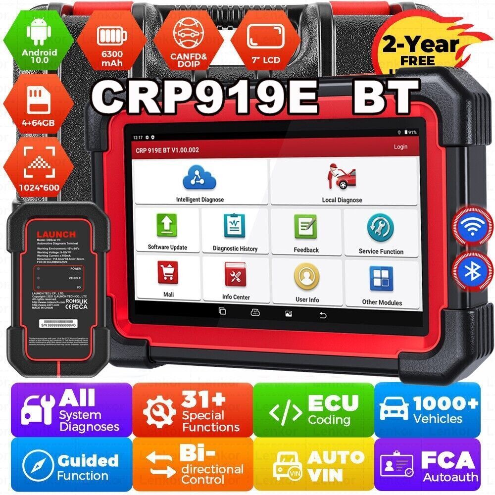 LAUNCH X431 CRP919E BT Elite Wireless Bidirectional Diagnostic Tool ECU Coding