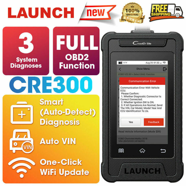 LAUNCH X431 CRE300 Auto OBD2 Scanner Engine ABS SRS Scan Reader Diagnostic Tool