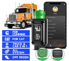 ANCEL HD100 Heavy Duty Truck Tool Full System Code Reader DPF Regeneration