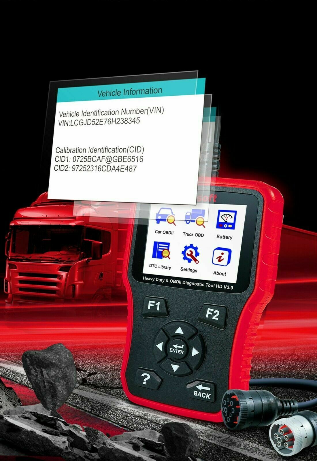 HEAVY DUTY DIESEL TRUCK DIAGNOSTIC SCANNER TOOL CODE READER iCarsoft HD V3.0 - Auto Lines Australia