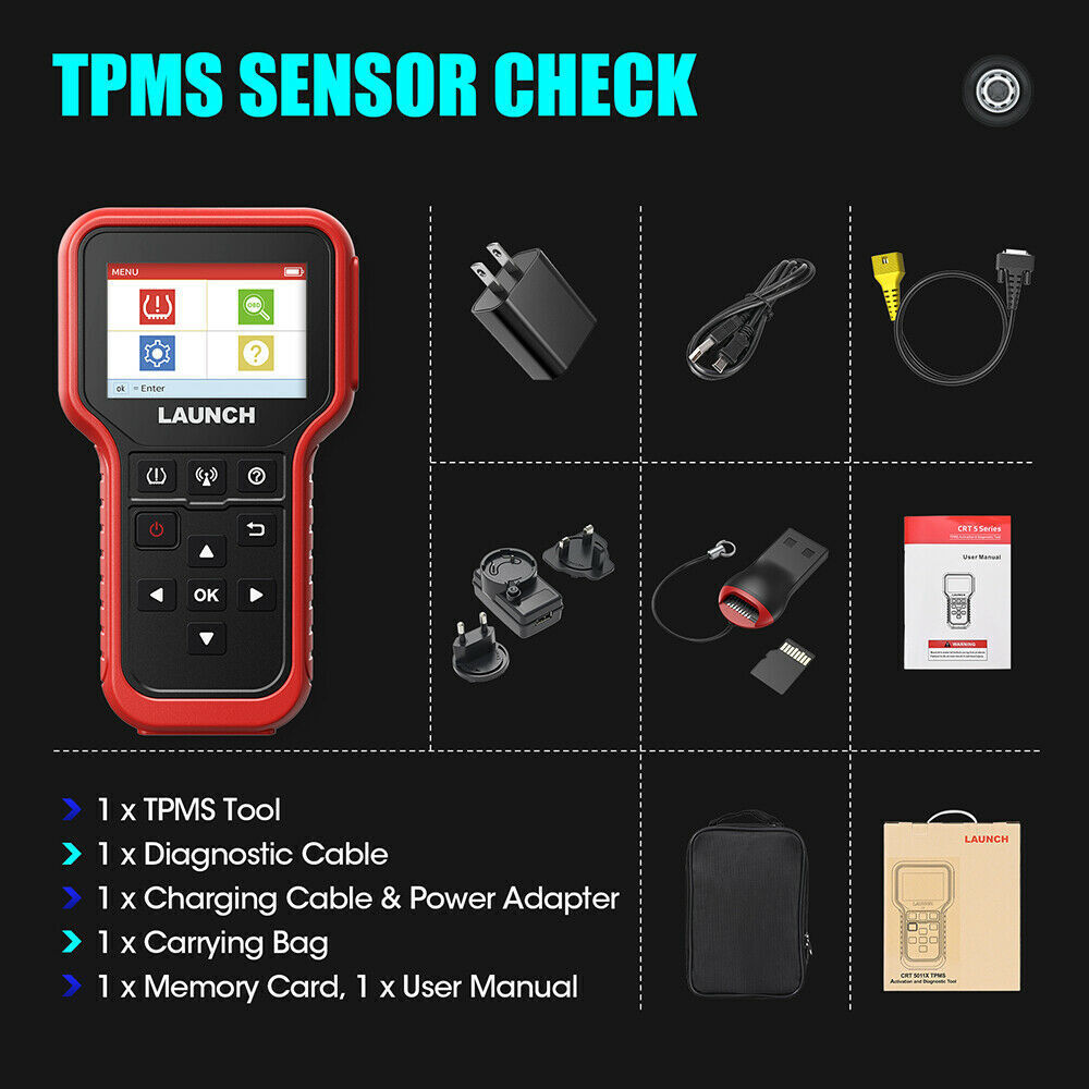 LAUNCH CRT5011X TPMS OBD2  Relearn Reset Tire Sensor Programming Diagnostic Tool - Auto Lines Australia