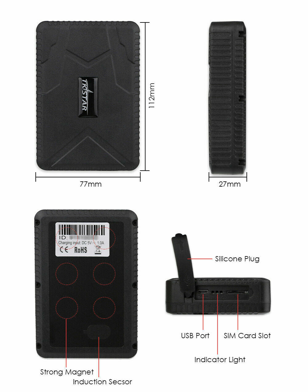 Car GPS Tracker 4G GPS Locator TKSTAR TK915 7800mAh Magnetic Fall Alarm Free APP