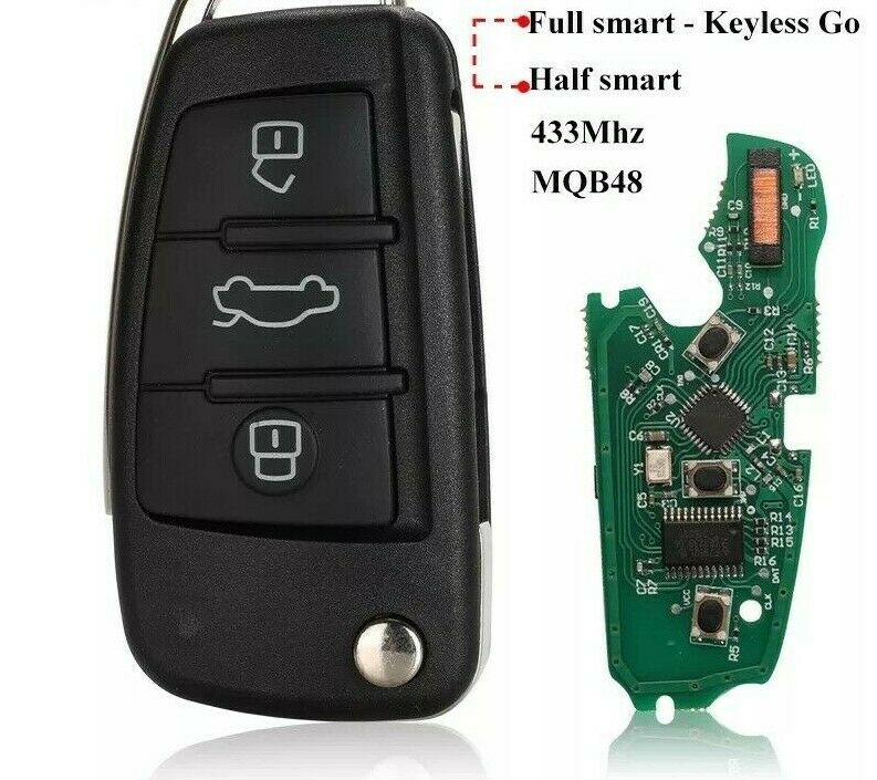 Fits Audi 433Mhz MQB48 Complete Transponder Remote Key Main image
