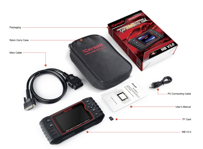 iCarsoft MB V3.0 For Mercedes-Benz/Sprinter/Smart Multi Systen OBD2 Diagnostic Scan Tool