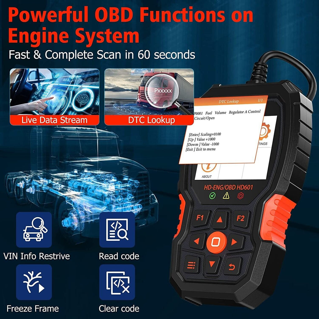 ANCEL HD601 Heavy Duty Truck Code Reader Full System OBD2 Diagnostic Scan Tool - Auto Lines Australia