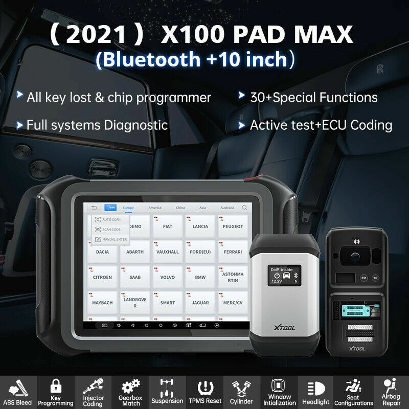 XTOOL X100 MAX Auto IMMO programmer 10" Bluetooth with 30+special functions