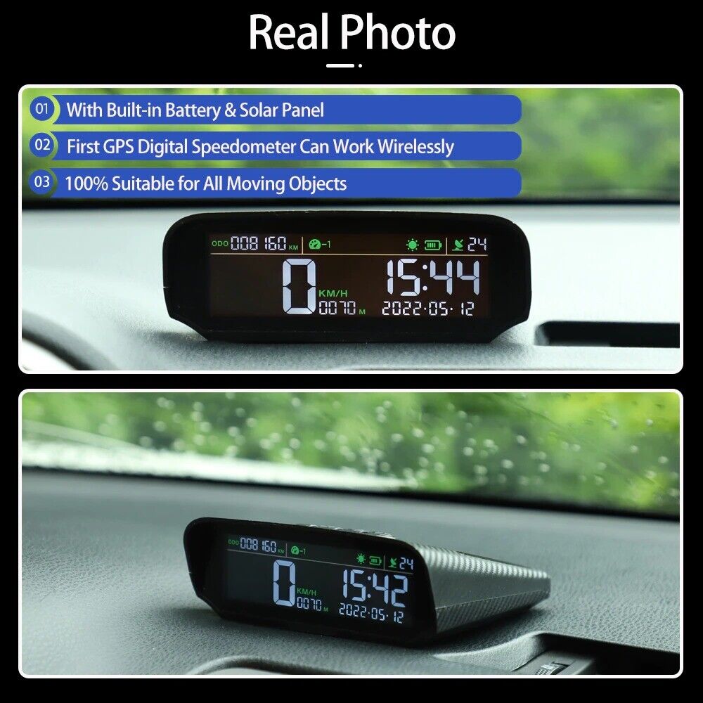 VJOYCAR S100 2022 NEW Solar-powered GPS Gauge Wireless HUD Display for All Cars