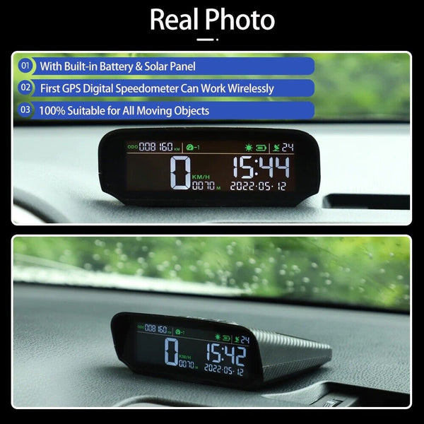 VJOYCAR S100 2022 NEW Solar-powered GPS Gauge Wireless HUD Display for All Cars