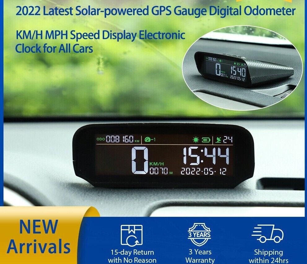 Auto Wireless Solar Auto HUD Head Up Display Digital GPS  Geschwindigkeitsmesser