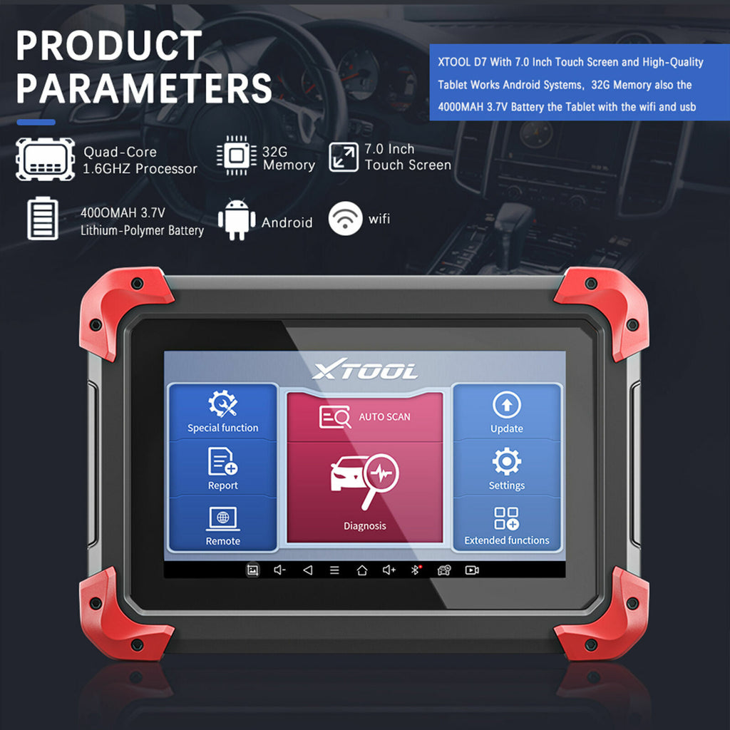 XTOOL D7 Car OBD2 All System Diagnostic Key Programming VIN Scanner ABS BMS IMMO - Auto Lines Australia