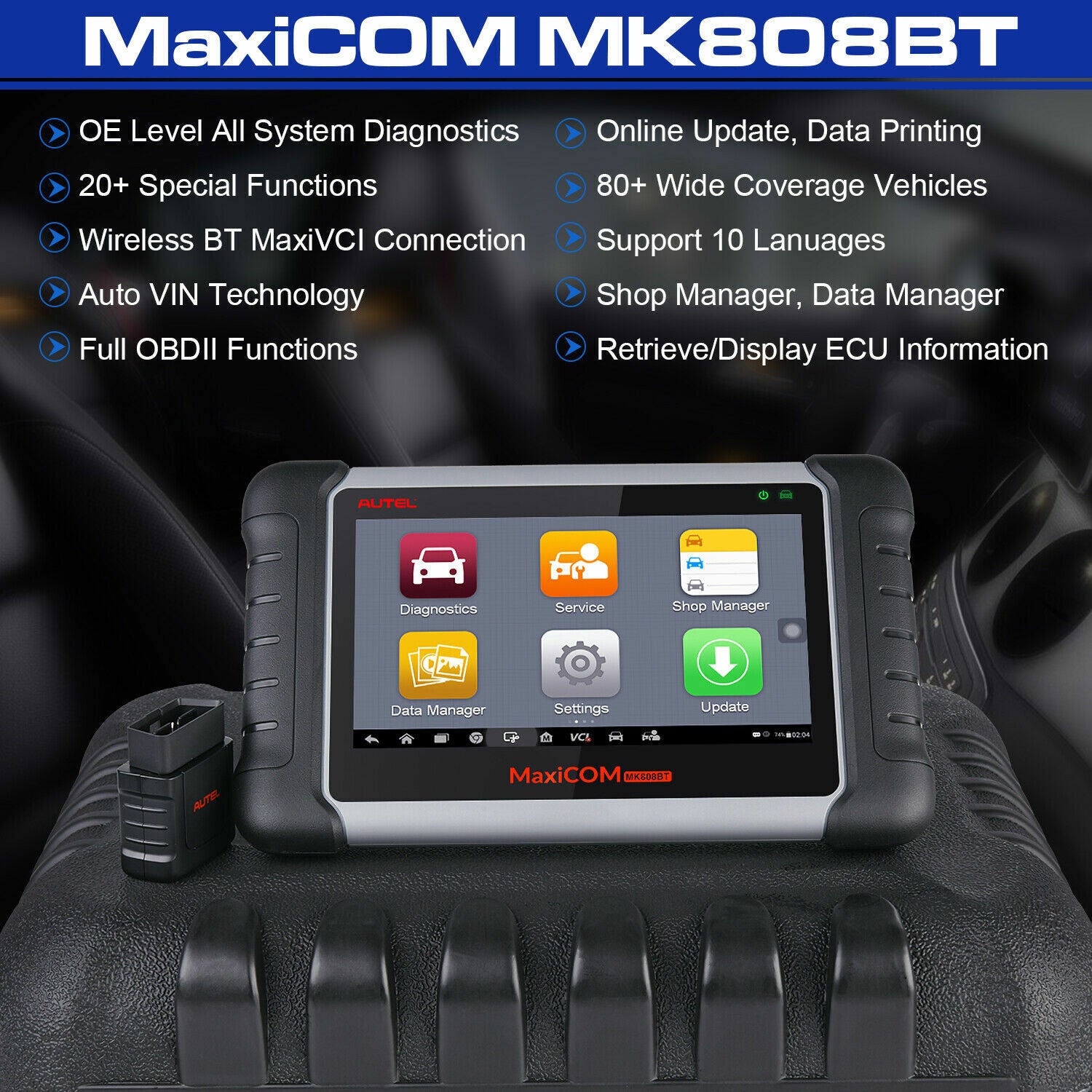 Autel MK808 BT Car Diagnostic Scan Tool Secondary image