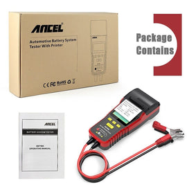 Ancel BST500 12/24V Car Battery Analyzer Tester Thermal Printer Diagnostic Tool