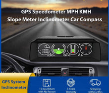 Load image into Gallery viewer, S90 Car Inclinometer 4x4 GPS Speed HUD MPH KMH Slope Meter Off-road Compass