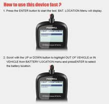 Load image into Gallery viewer, FOXWELL BT100 6V 12V Car Battery Tester For Flooded AGM GEL 100 to 1100CCA 200AH