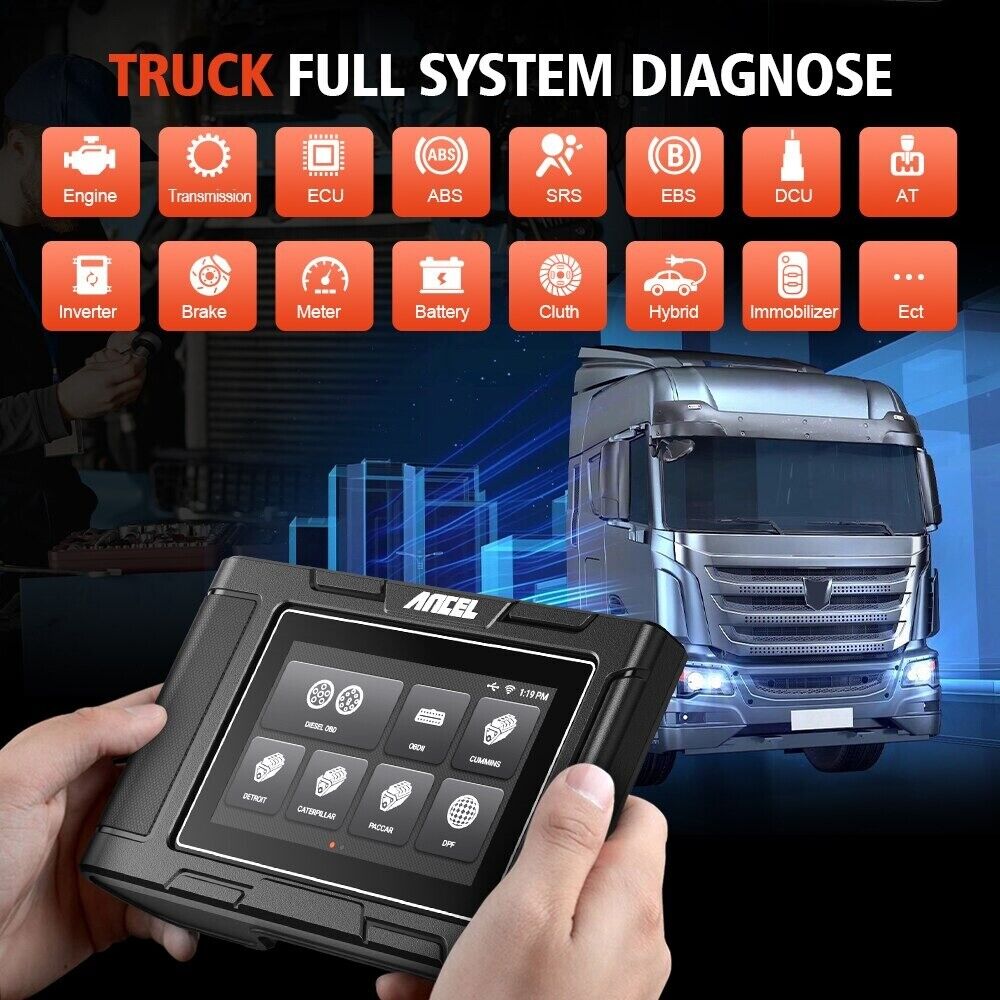 ANCEL HD3400 OBD2 Truck Scanner Full System Diagnostic Engine Analyzer DPF Tool