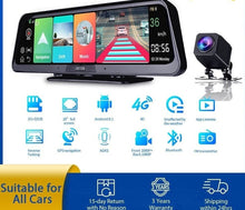 Load image into Gallery viewer, HUD Navigation 10&#39; DashCam 4G WIFI GPS Tracking System ADAS Car DVR Mirror