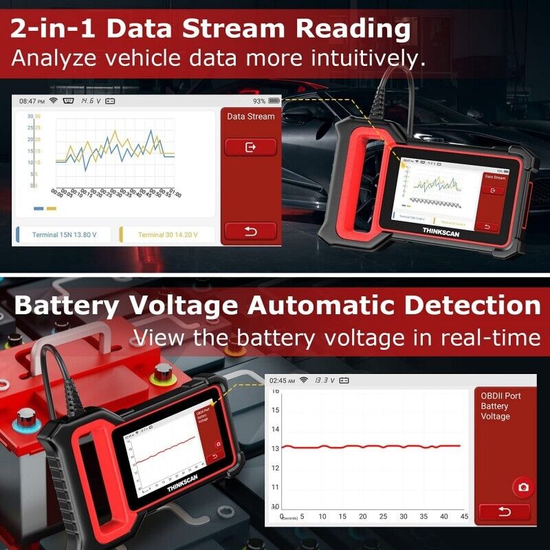THINKCAR Thinkscan Plus S2 OBD2 Scanner Car ABS SRS ECM Diagnosis Oil DPF Reset