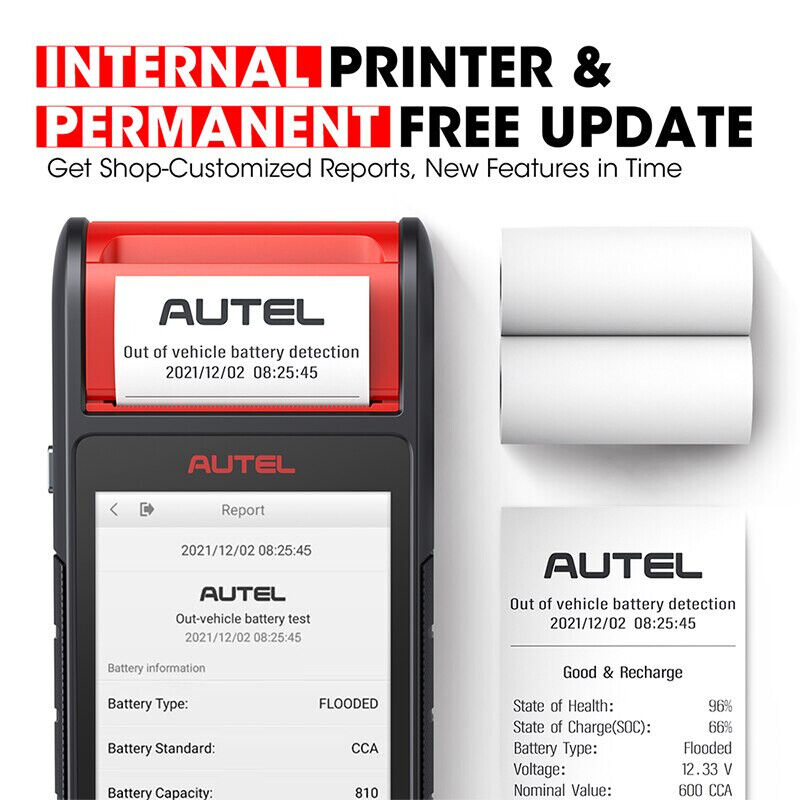 Autel MaxiBAS BT608E OBD2 Scanner built-in Thermal Printer Touchscreen Battery