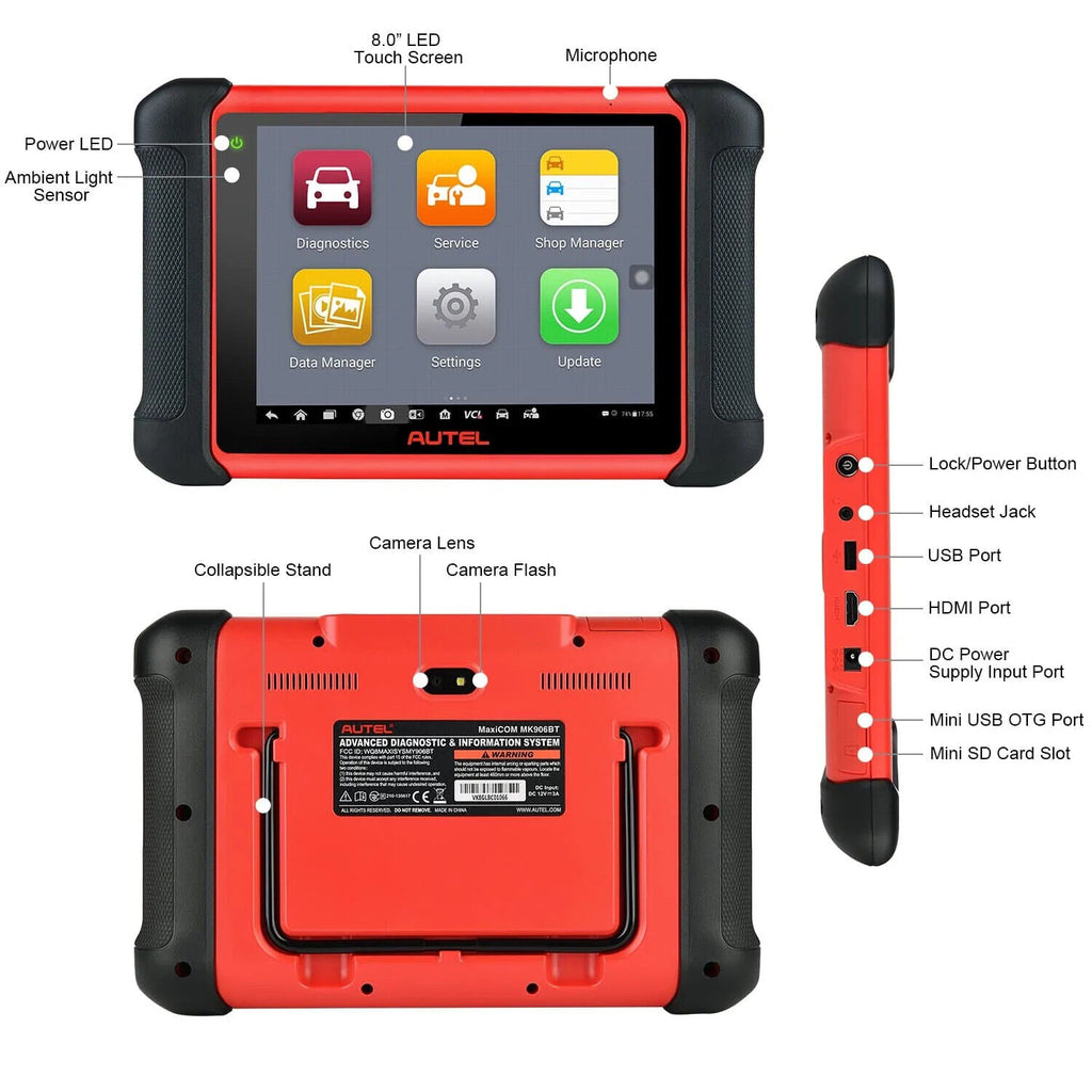Autel MaxiCOM MK906BT Diagnostic Scan Toolwith ECU Coding,Bi-Directional Control