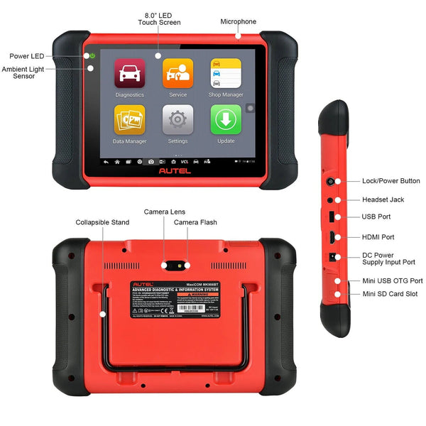 Autel MaxiCOM MK906BT Diagnostic Scan Toolwith ECU Coding,Bi-Directional Control