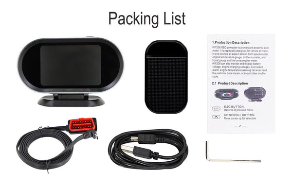 Vjoycar V70 2021 New OBD2 HUD Gauge On-board Computer Digital Security Alarm