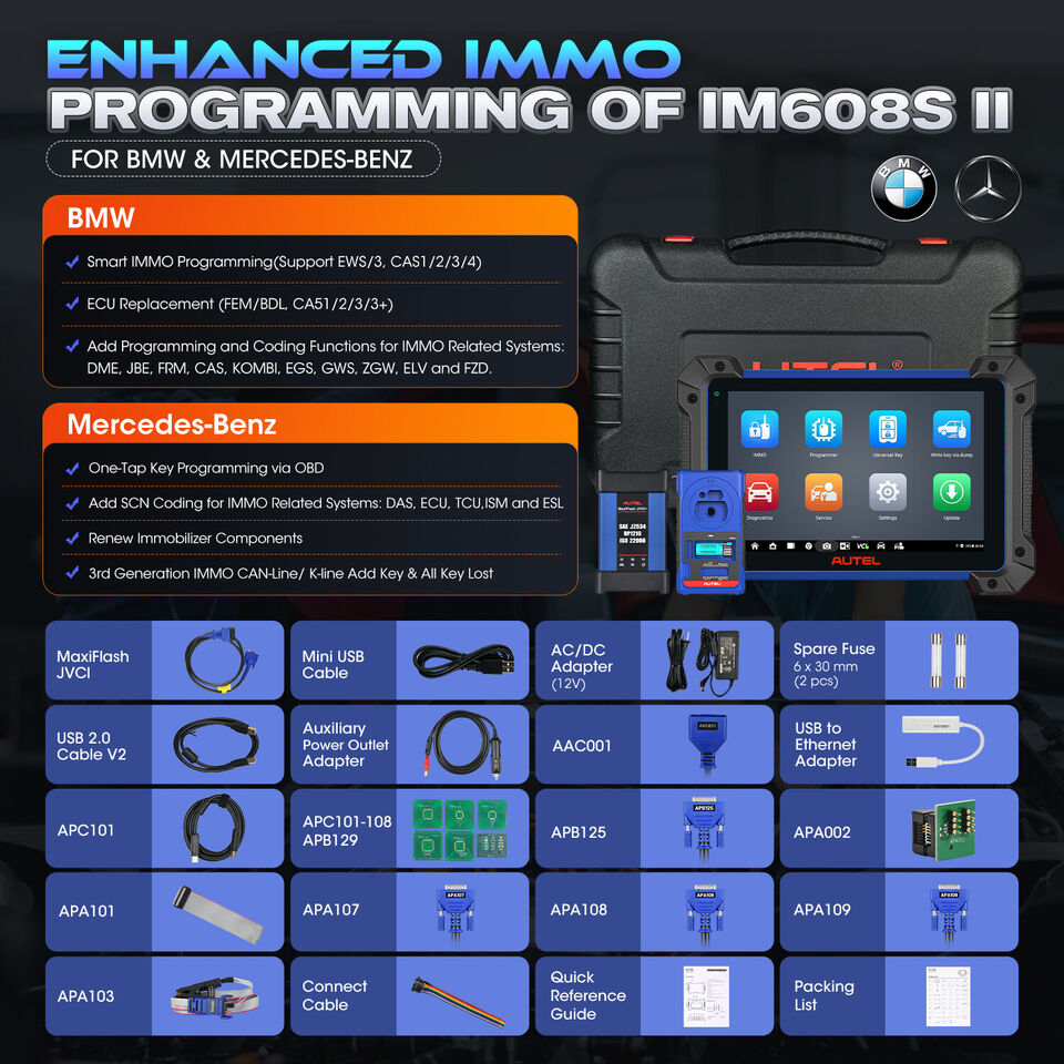 Autel MaxiIM IM608 II Key Programming IMMO Diagnostic Tool &APB112 +GBOX2+IMKPA